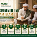 Santri sedang belajar kitab dengan penuh adab dan penghormatan kepada guru.