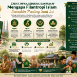 Ilustrasi zakat infak sedekah dan wakaf dalam filantropi Islam.