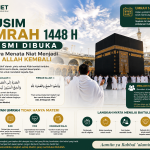 Jamaah umrah memandang Ka'bah pada pembukaan musim Umrah 1448 H.