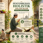Keseimbangan kesehatan jasmani dan ruhani sebagai ilustrasi penyembuhan holistik dalam Islam.
